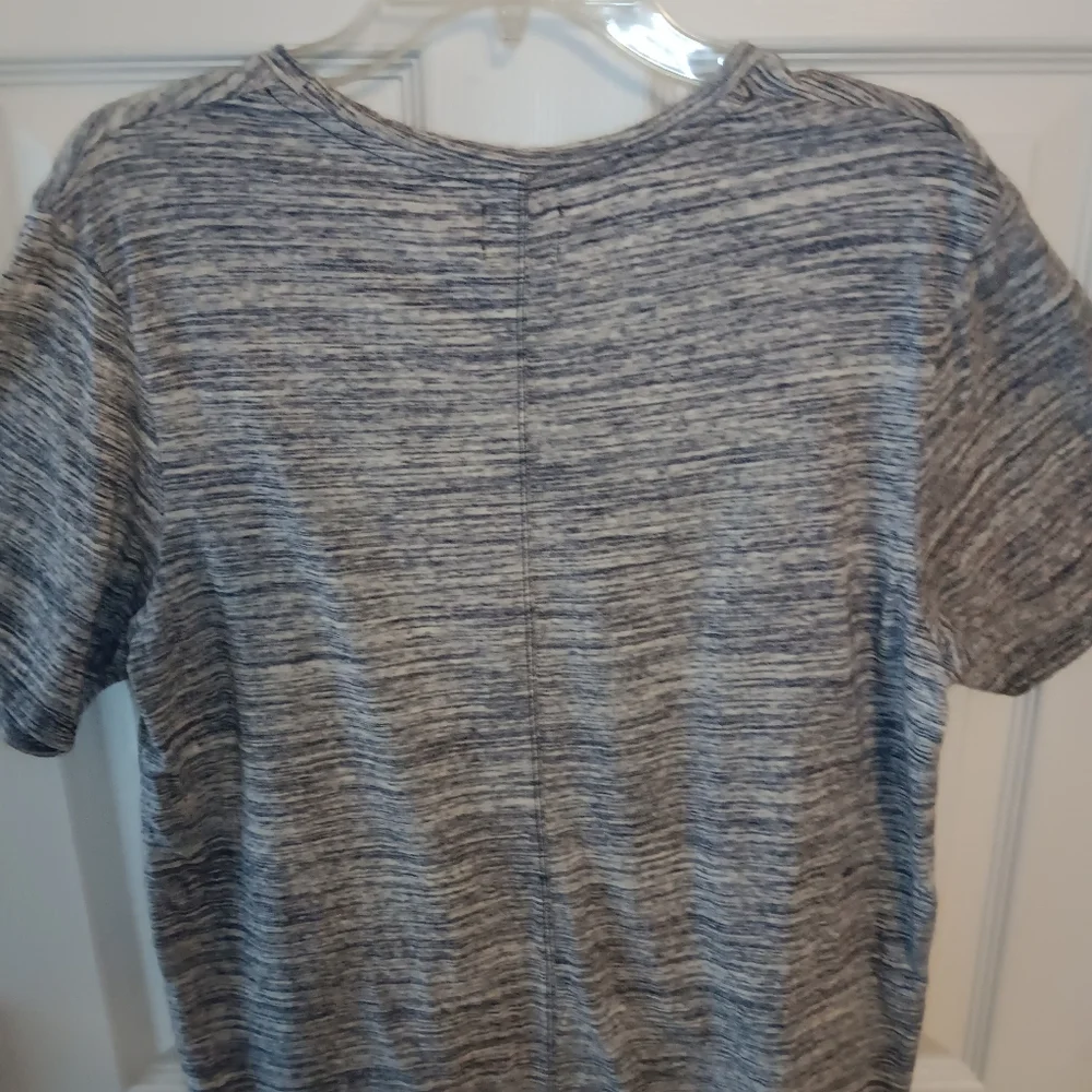 Jack & Jones Mens Hugo Space-Dyed Blue/White Short Sleeve Tee